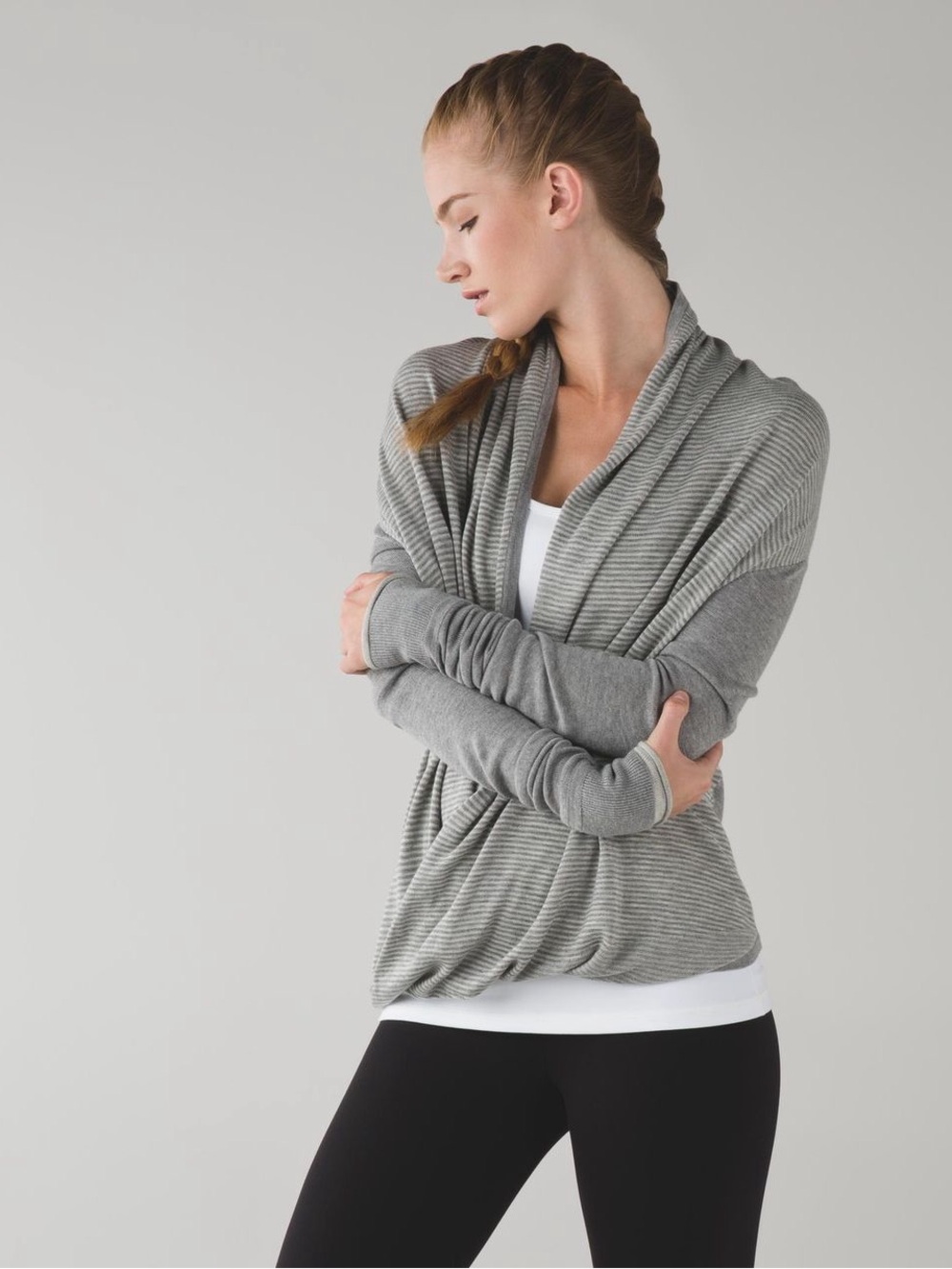 Lululemon Iconic Sweater Wrap Open-front Light Grey Size 8